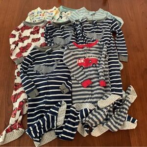 (8) Bundle Lot Carter’s Footed Pajamas Cotton Sz 24M and 2T READ Description